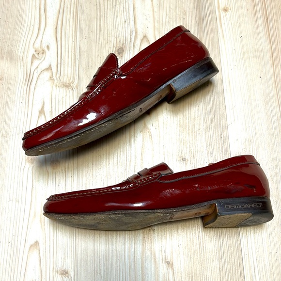 Dsquared Maroon Patent Leather Loafers - Picture 3 of 12